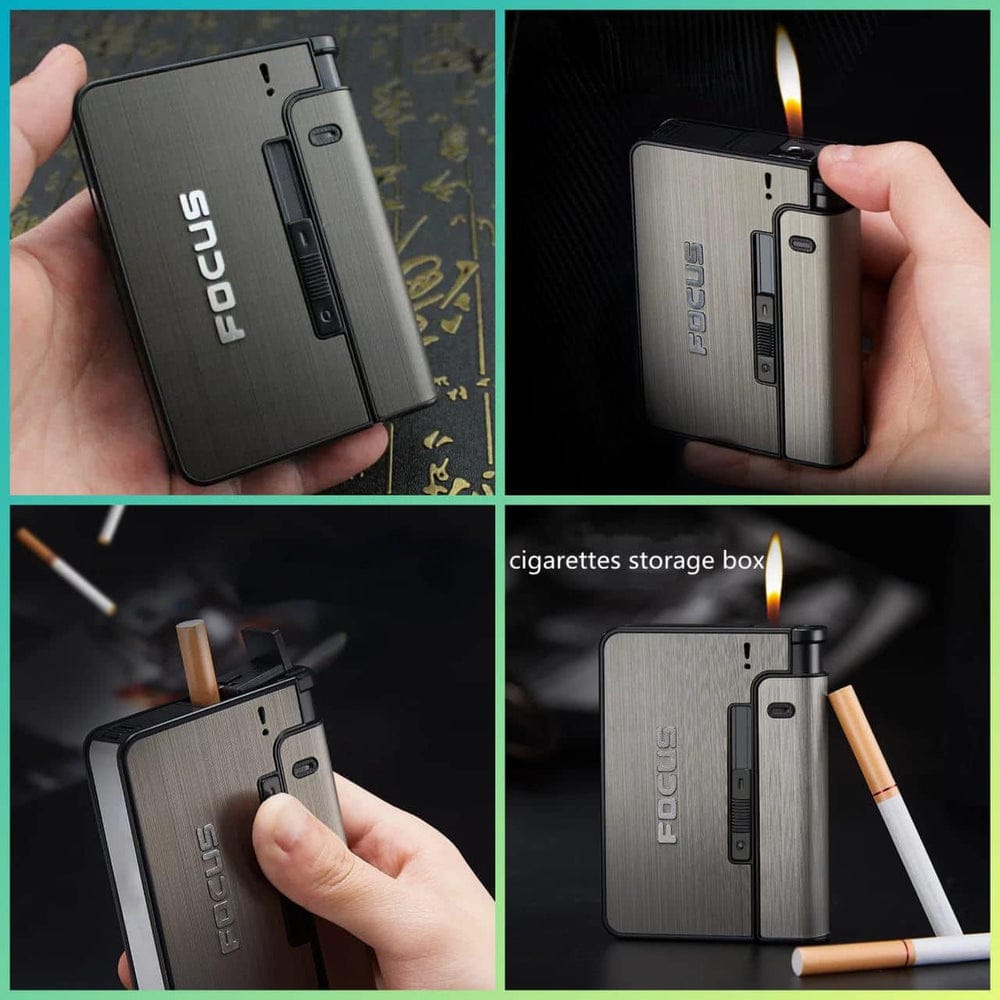 Customized Refillable Cigarette Case Lighter – Photo Engraving Gift (Holds 10 Cigarettes)