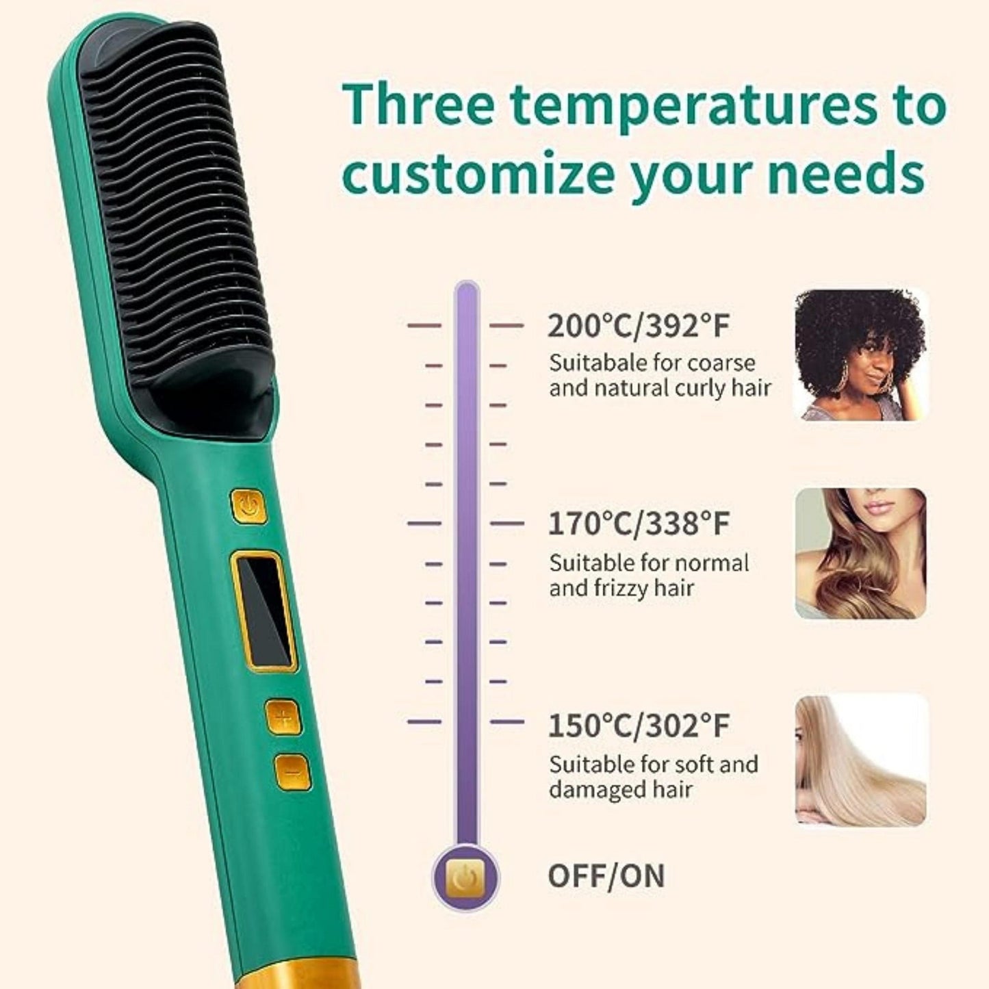 Hair Straightener Brush Set Comb Hair Curly Detangling Brush