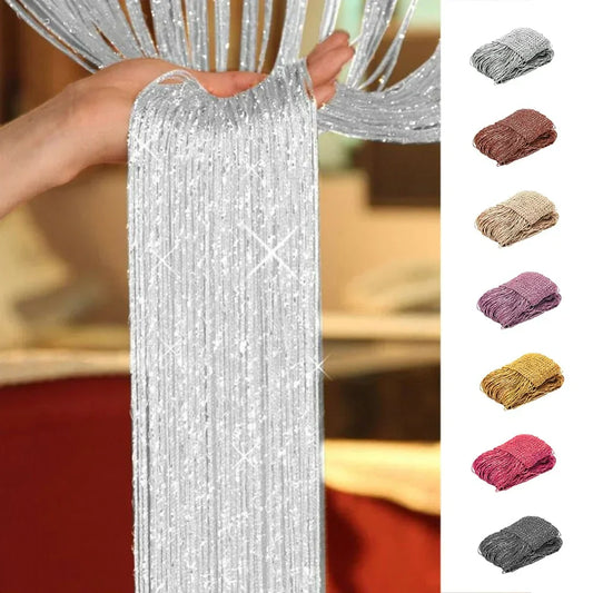 Elegant Shiny Thread String Curtains for Doorway | Stylish Home Decor Solution