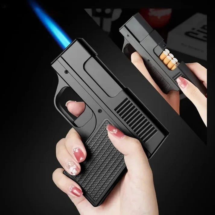 Pistol Shape Cigratte Case + Lighter Pistol Lighter Pistol Cigratte Case