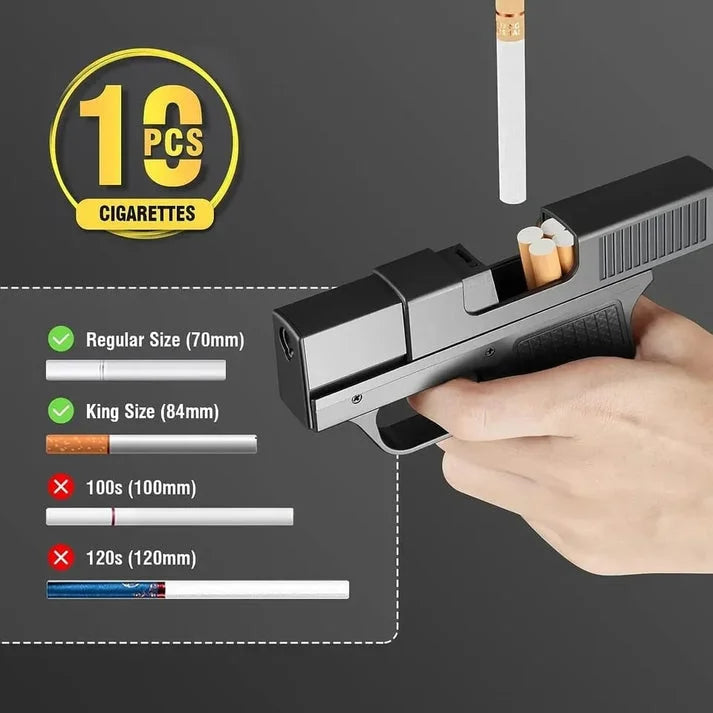 Pistol Shape Cigratte Case + Lighter Pistol Lighter Pistol Cigratte Case