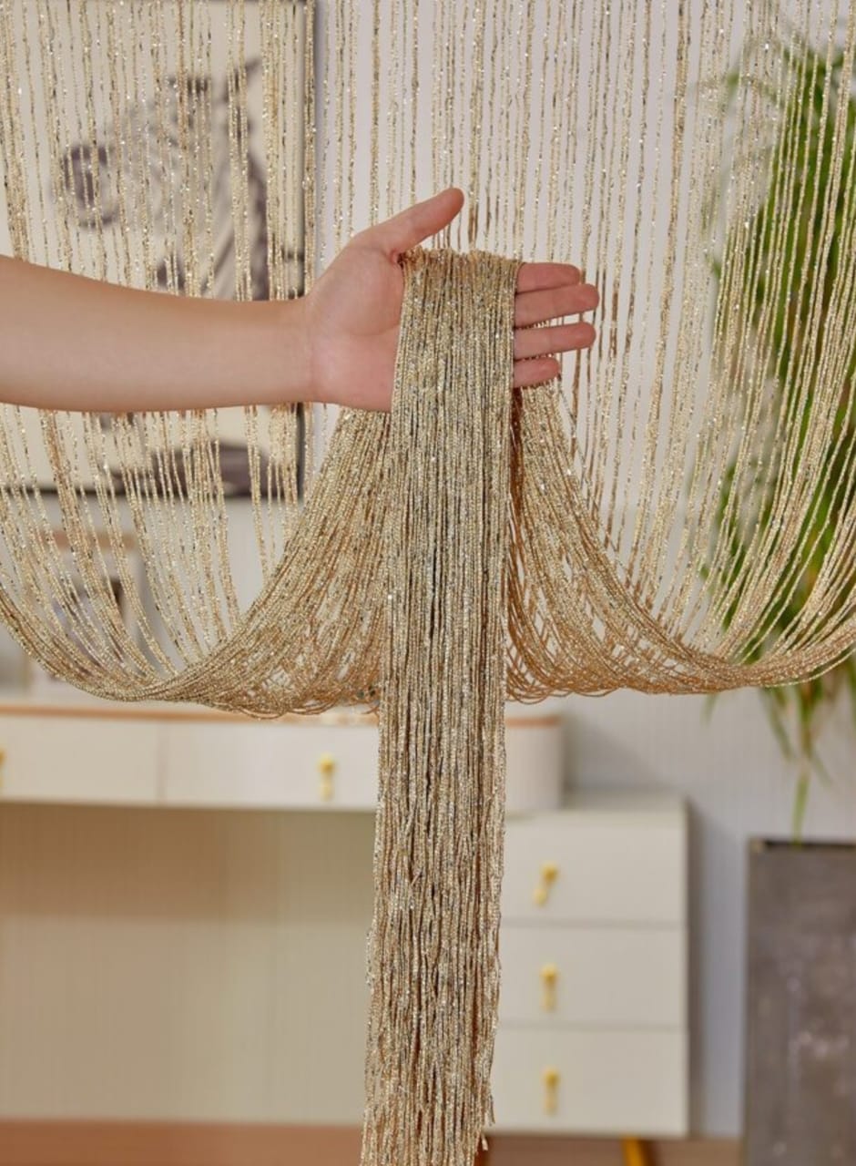 Elegant Shiny Thread String Curtains for Doorway | Stylish Home Decor Solution