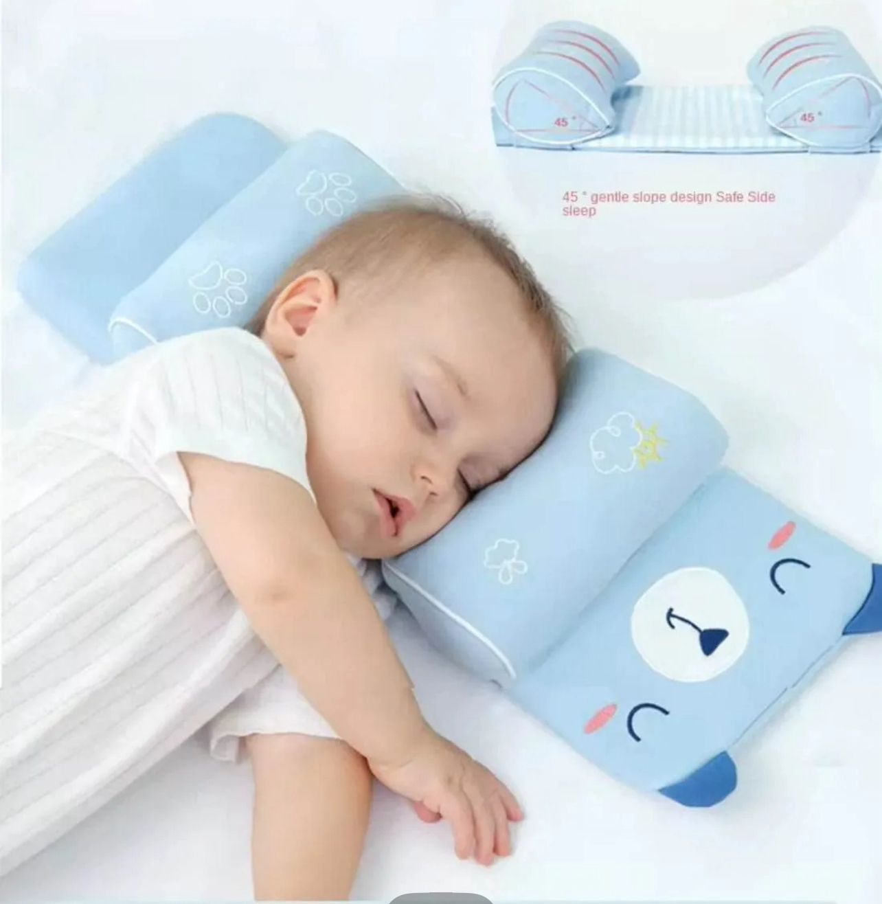 Baby Head Shaping Pillow – Prevent Flat Head Syndrome | Soft & Breathable Newborn Pillow