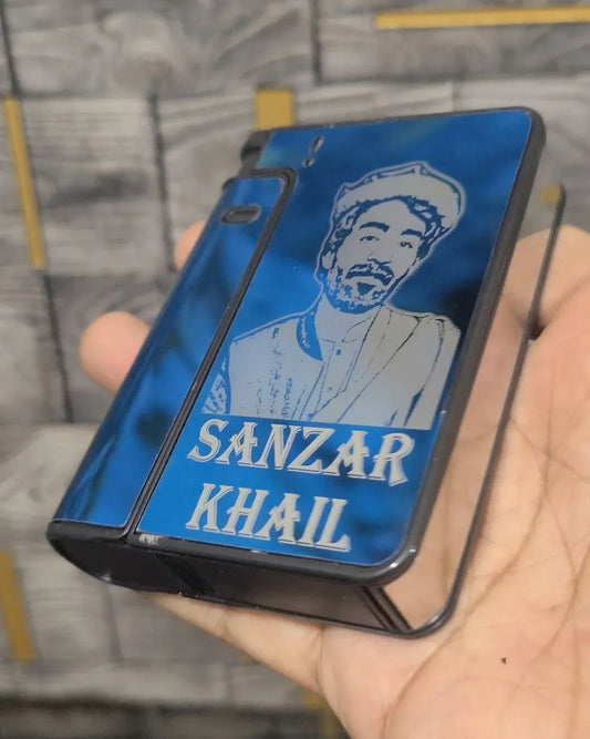 Cigratte Case + Lighter With Customize Picture ( Blue )