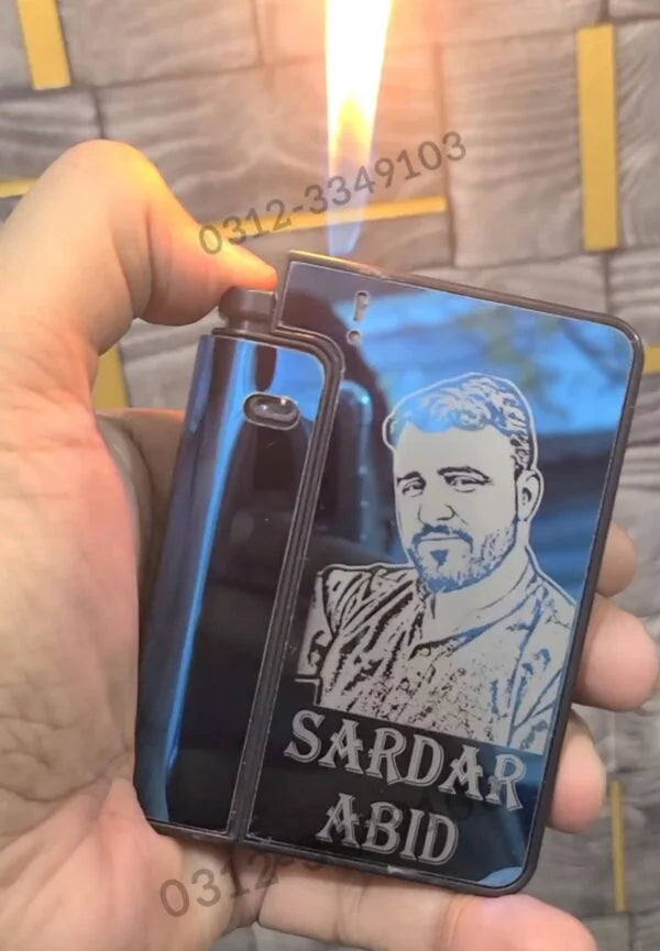 Cigratte Case + Lighter With Customize Picture ( Blue )