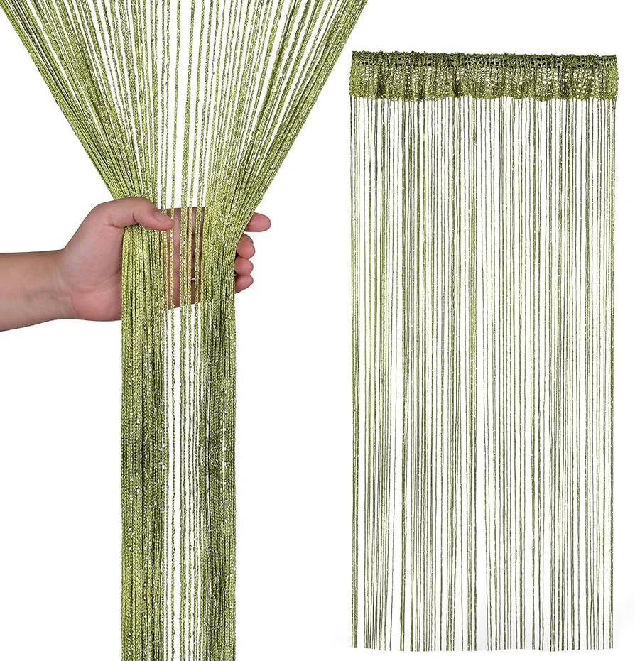 Elegant Shiny Thread String Curtains for Doorway | Stylish Home Decor Solution