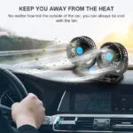 Car Double Head Fan 360 Degree Rotateable