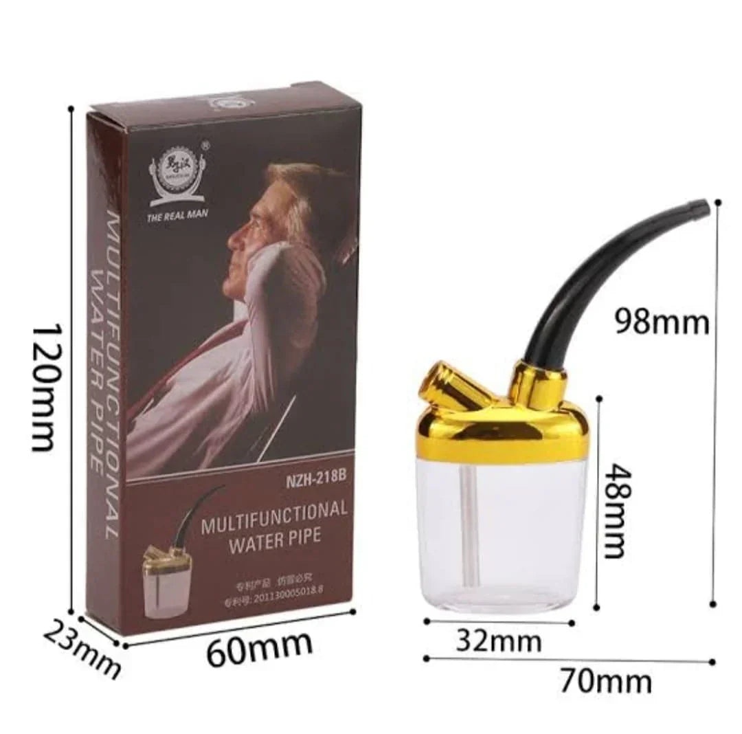 Luxury Portable Water Filter Smoking Pipe – Gold Edition