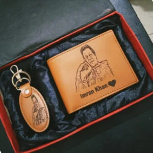 Customized Photo Wallet Set Volet+Key Chain (Pure LEATHER)