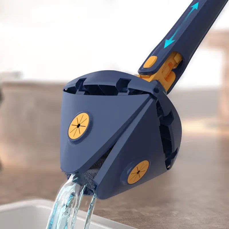 Triangle Extendable Cleaning Mop, 360° Rotatable Squeeze Mop, Cleaner for Kitchen Toilet