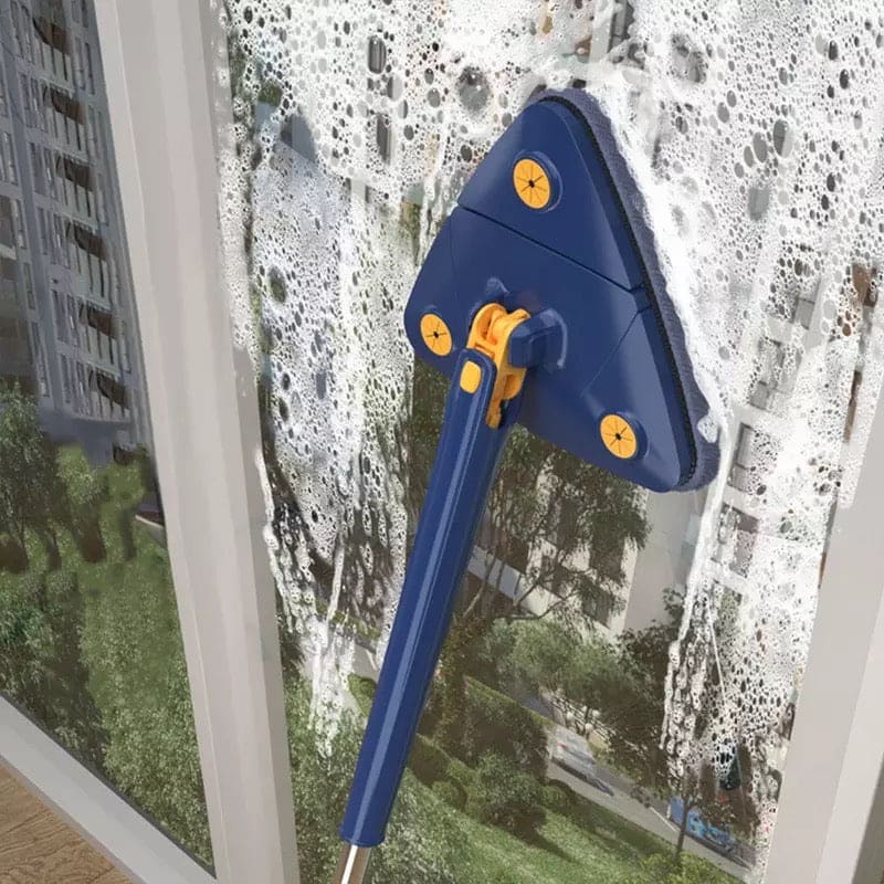 Triangle Extendable Cleaning Mop, 360° Rotatable Squeeze Mop, Cleaner for Kitchen Toilet