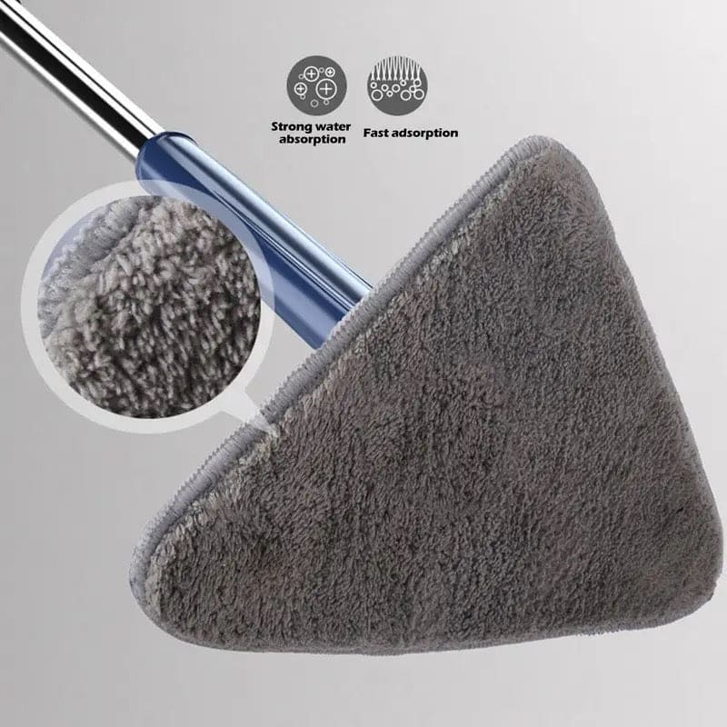 Triangle Extendable Cleaning Mop, 360° Rotatable Squeeze Mop, Cleaner for Kitchen Toilet