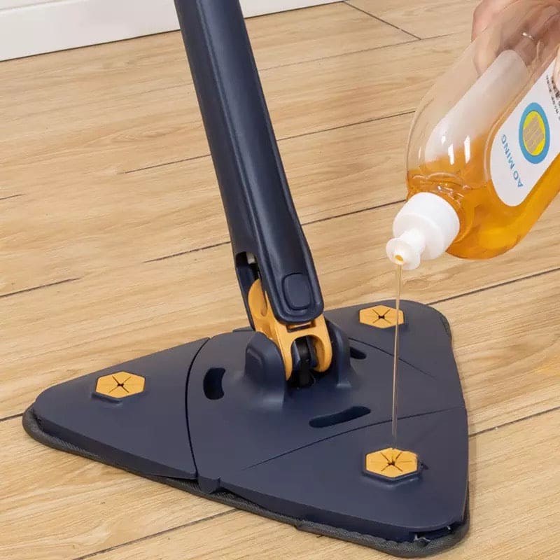 Triangle Extendable Cleaning Mop, 360° Rotatable Squeeze Mop, Cleaner for Kitchen Toilet